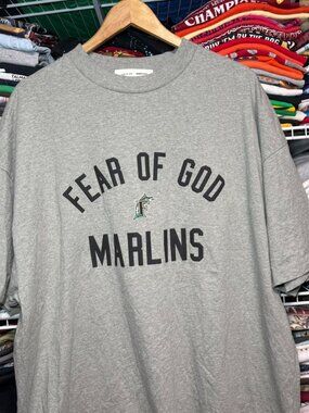 Fear of God Essentials MLB Florida Marlins t shirt grey
